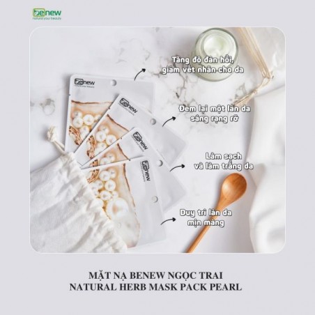 Bộ 10 miếng Đắp mặt nạ Benew Natural Herb Mask Pack - Pearl 22ml