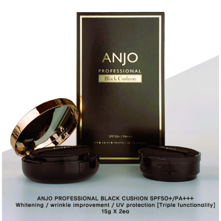 PHẤN NƯỚC SIÊU CĂNG MỊN CHE KHUYẾT ĐIỂM ANJO PROFESSIONAL BLACK CUSHION SPF50+ PA+++ (15gx2)