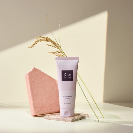 Sữa rửa mặt cám gạo trắng da, sạch dầu nhờn OntheBody Rice Therapy Rice Bran Scrub Foam Cleanser 150ml