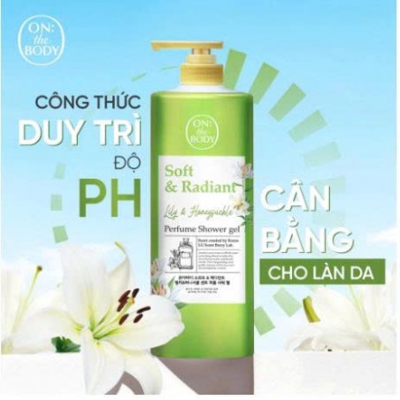 ON THE BODY SOFT & RADIANT LILY & HONEYSUCKLE SCENT PERFUME SHOWER GEL (1kg)