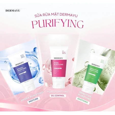 Sữa rửa mặt Dermayu 3 dòng cho da thường, da khô và da nhạy cảm