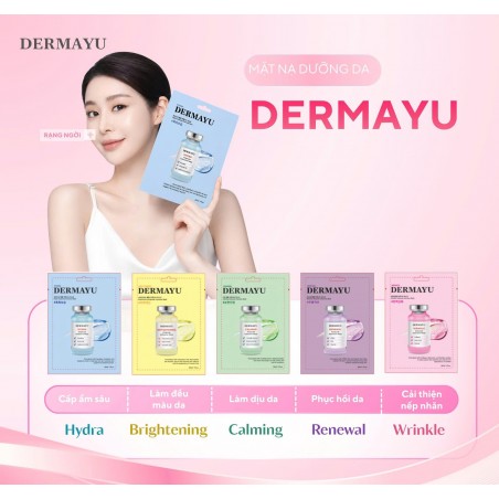 Đắp mặt nạ tinh chất siêu dưỡng Hàn Quốc Dermayu Ampoule Intensive Mask (Hộp 10 miếng)