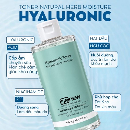 BENEW HYALURONIC TONER NATURAL HERB MOISTURE 310ML